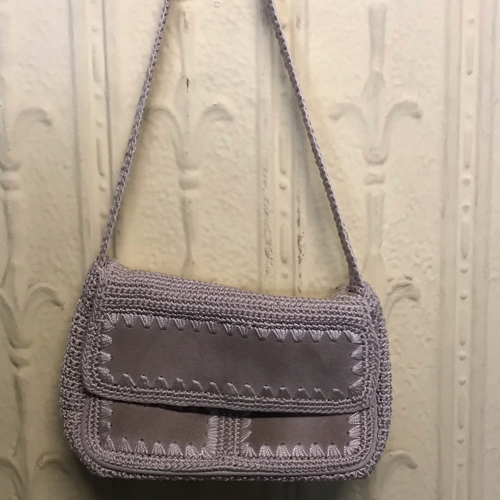 Amici by Pavio suede and woven shoulder handbag